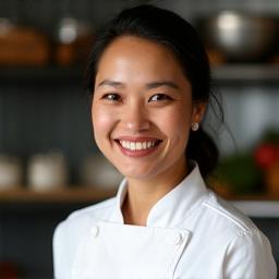 Portrait of Head Chef Siti, smiling