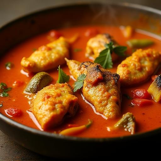 Spicy and tangy Fish Curry with vegetables